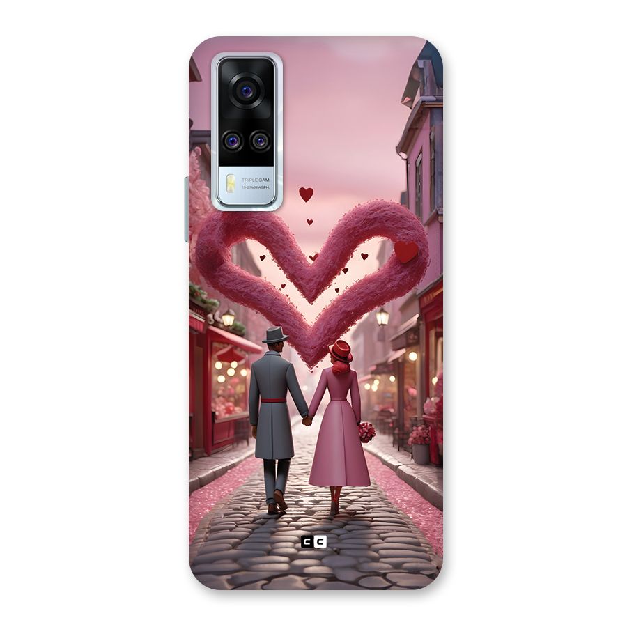 Valetines Couple Walking Back Case for Vivo Y31