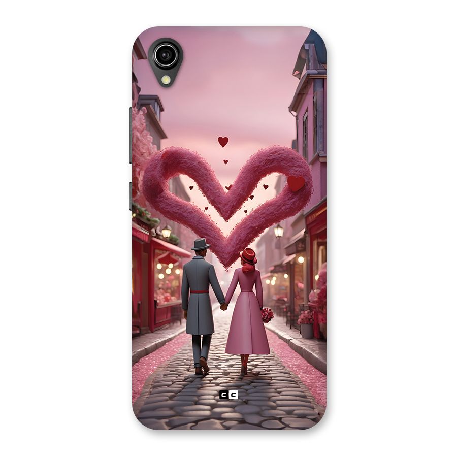 Valetines Couple Walking Back Case for Vivo Y90