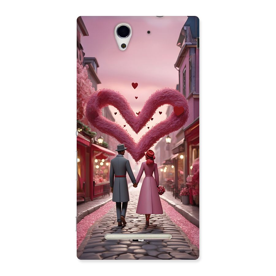 Valetines Couple Walking Back Case for Xperia C3
