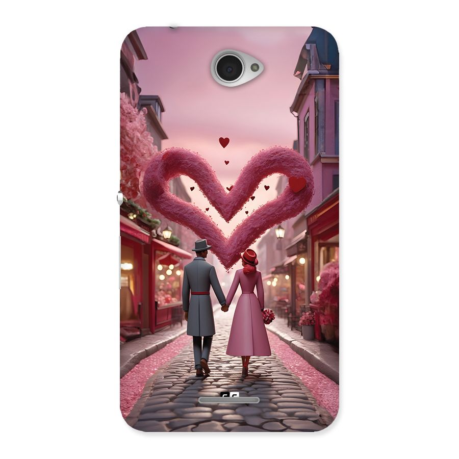 Valetines Couple Walking Back Case for Xperia E4