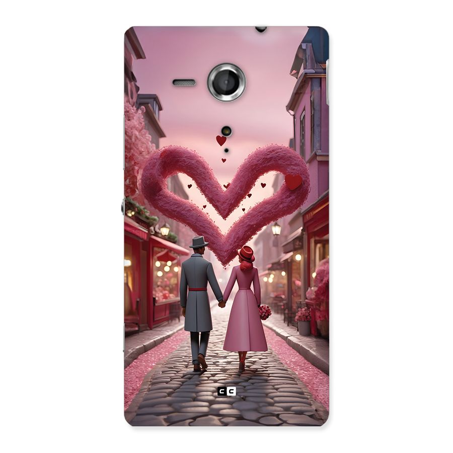 Valetines Couple Walking Back Case for Xperia Sp