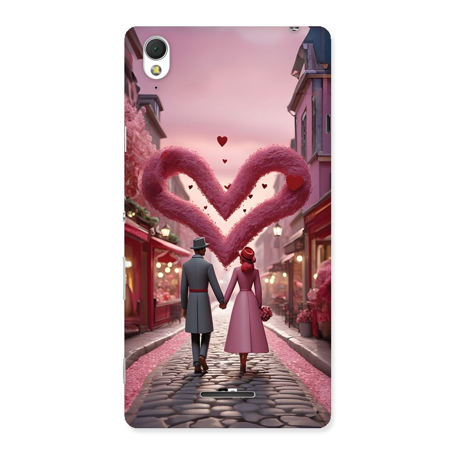 Valetines Couple Walking Back Case for Xperia T3