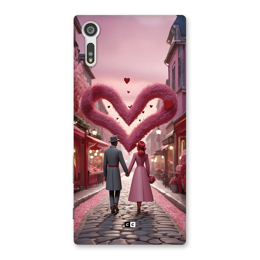 Valetines Couple Walking Back Case for Xperia XZ