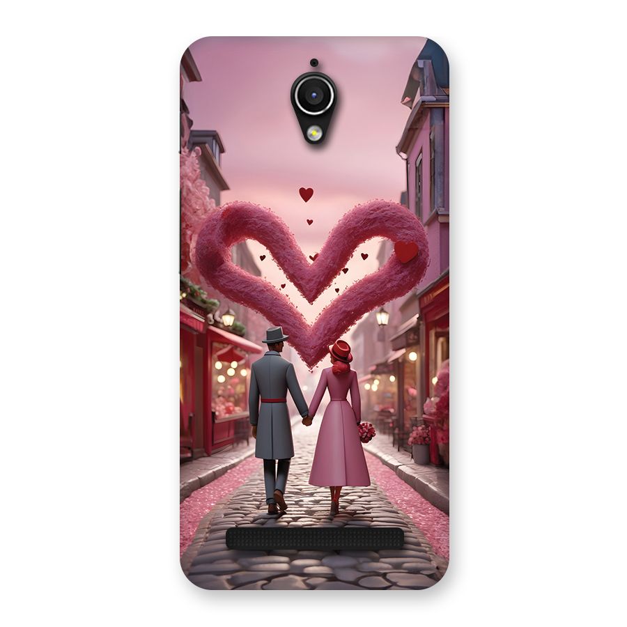 Valetines Couple Walking Back Case for Zenfone Go