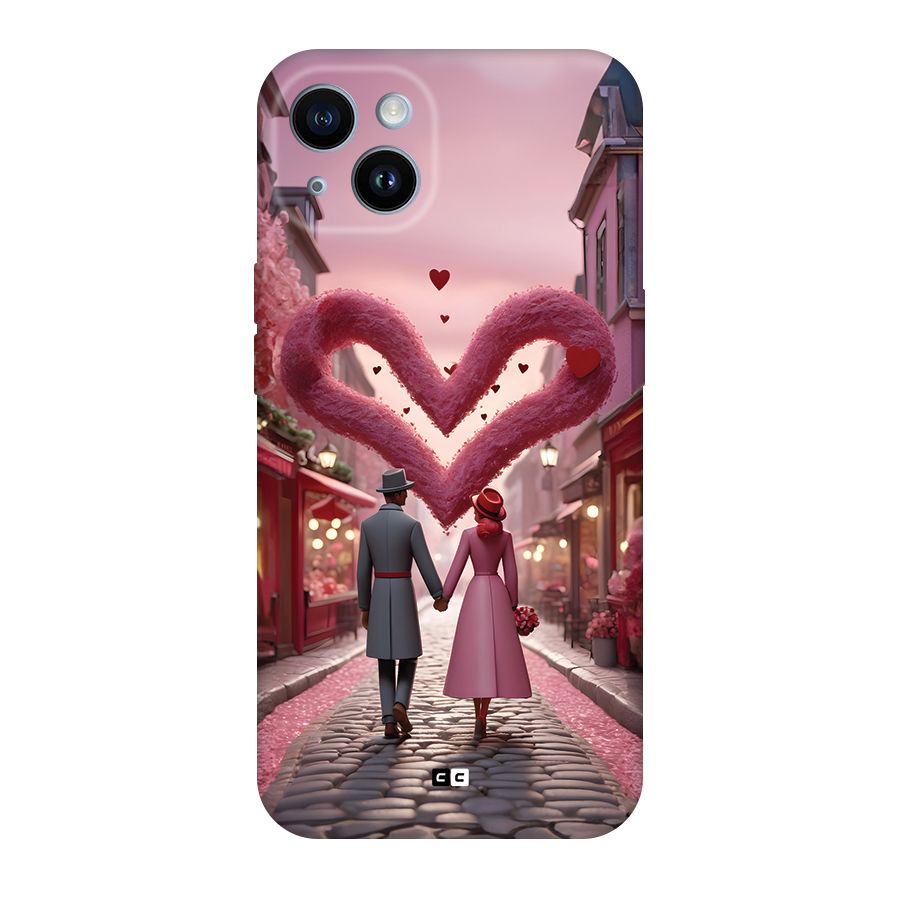 Valetines Couple Walking Back Case for iPhone 14