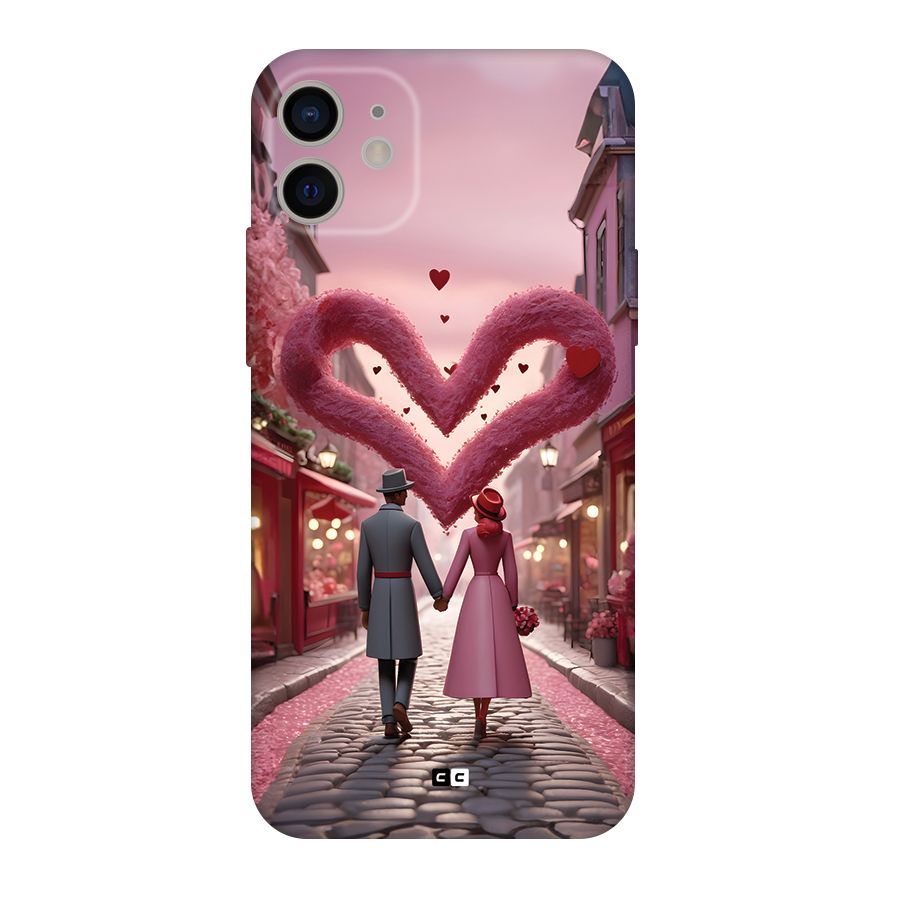 Valetines Couple Walking Back Case for iPhone 11