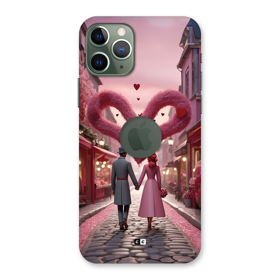 Valetines Couple Walking Back Case for iPhone 11 Pro Logo Cut