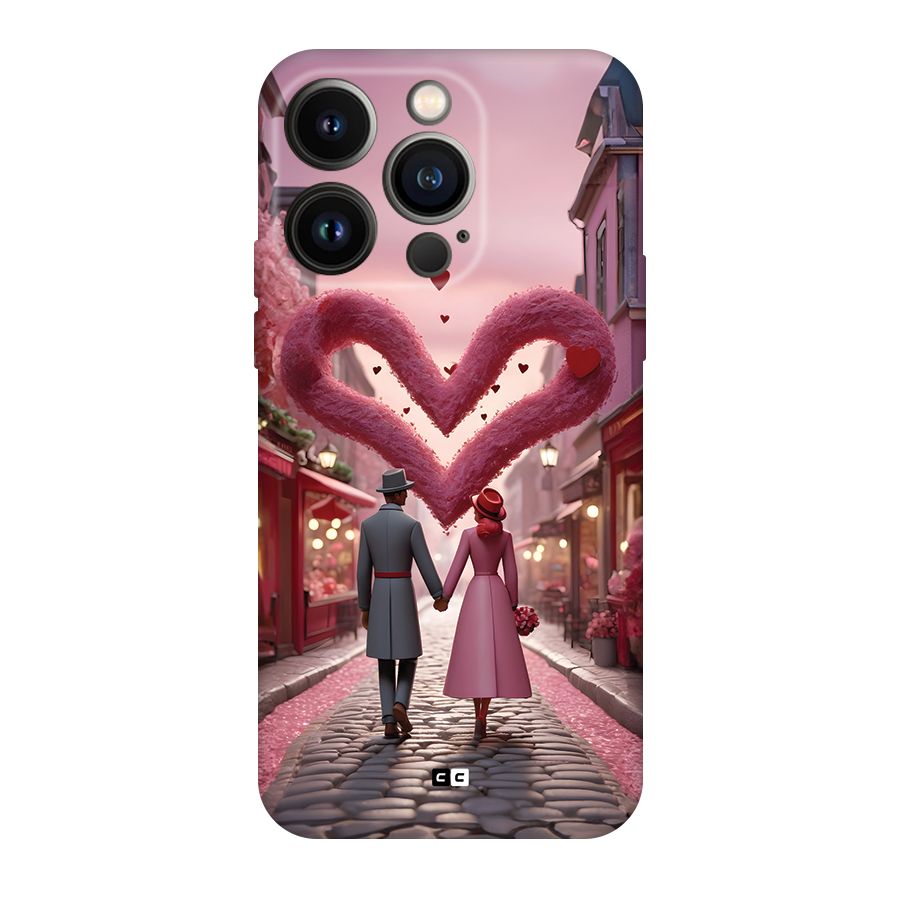 Valetines Couple Walking Back Case for iPhone 14 Pro
