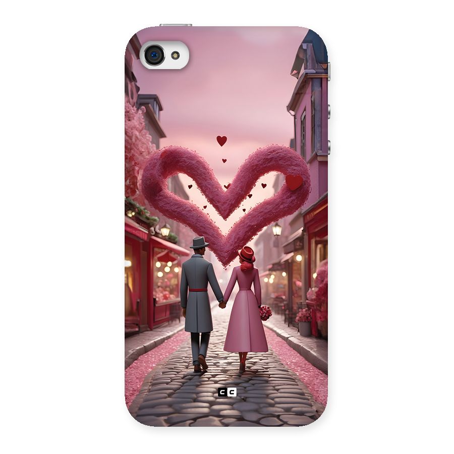 Valetines Couple Walking Back Case for iPhone 4 4s