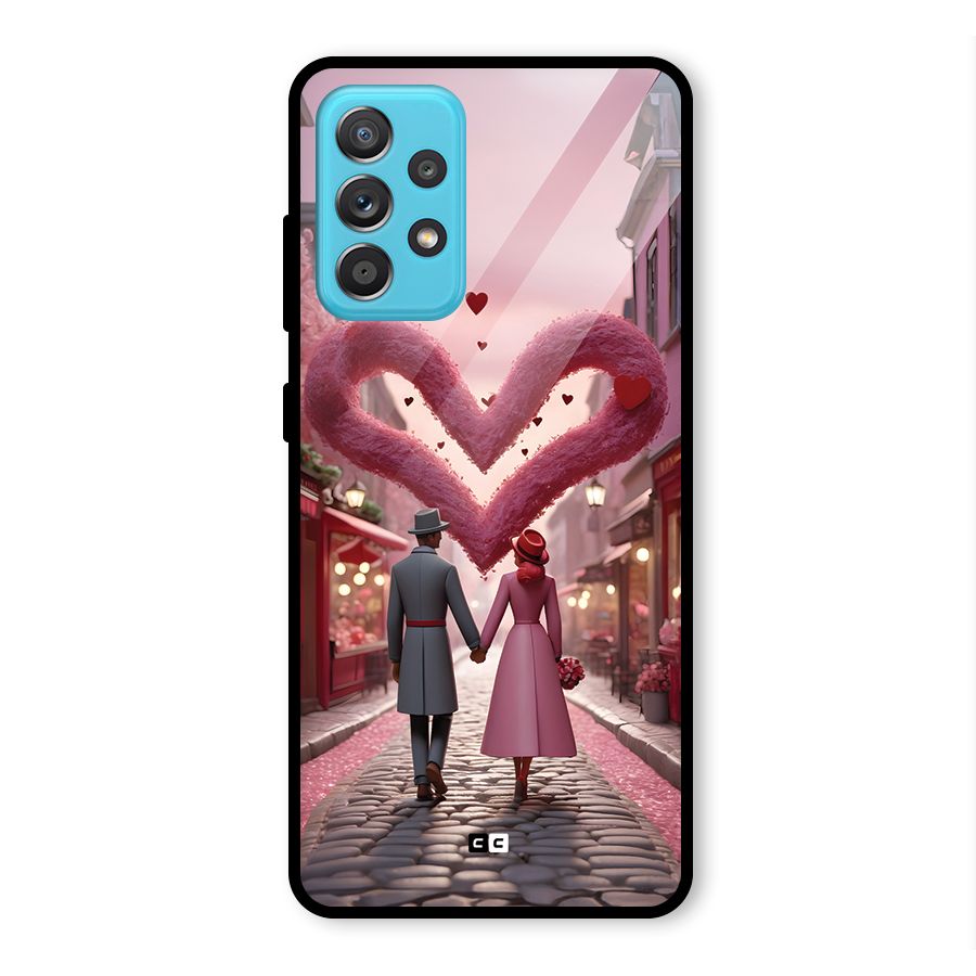 Valetines Couple Walking Glass Back Case for Galaxy A52