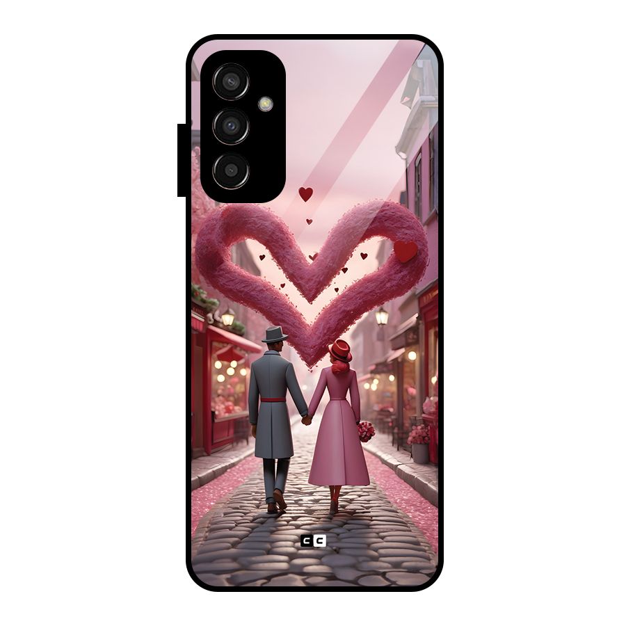 Valetines Couple Walking Glass Back Case for Galaxy F13