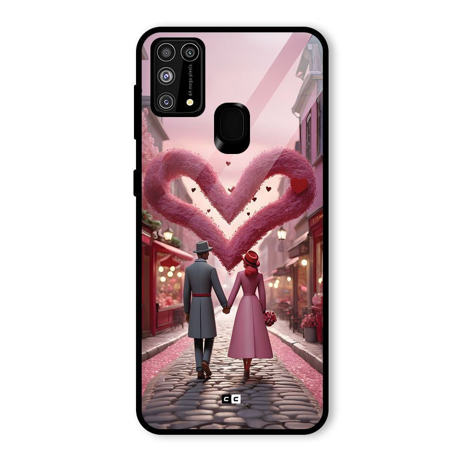 Valetines Couple Walking Glass Back Case for Galaxy F41