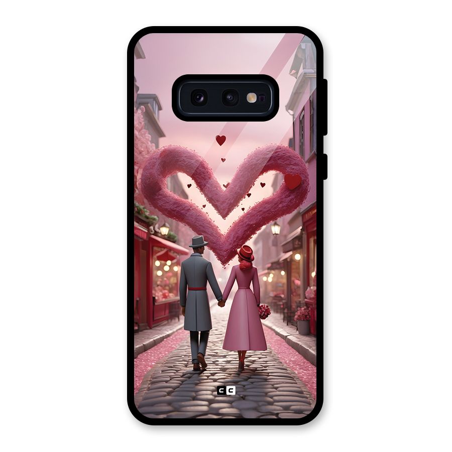 Valetines Couple Walking Glass Back Case for Galaxy S10e