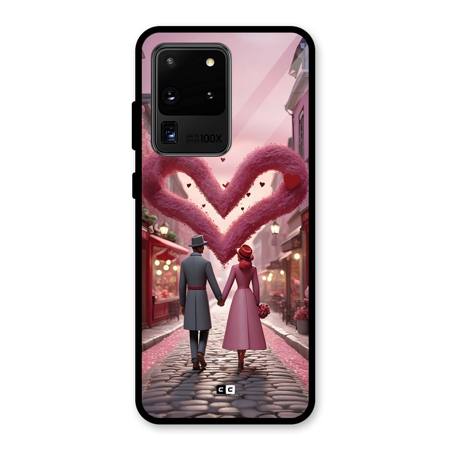 Valetines Couple Walking Glass Back Case for Galaxy S20 Ultra
