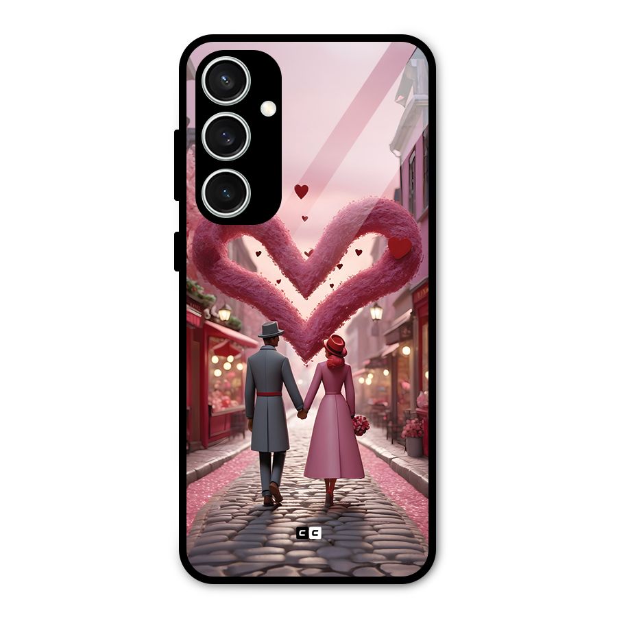 Valetines Couple Walking Glass Back Case for Galaxy S23 FE