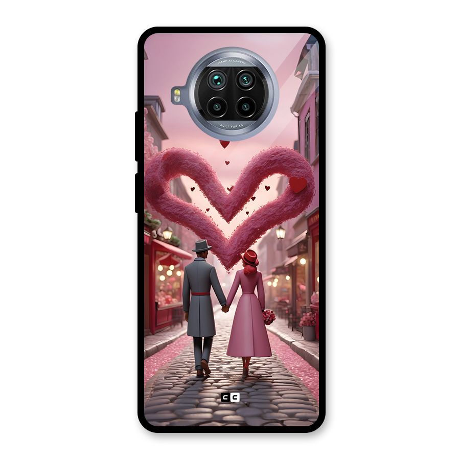 Valetines Couple Walking Glass Back Case for Mi 10i