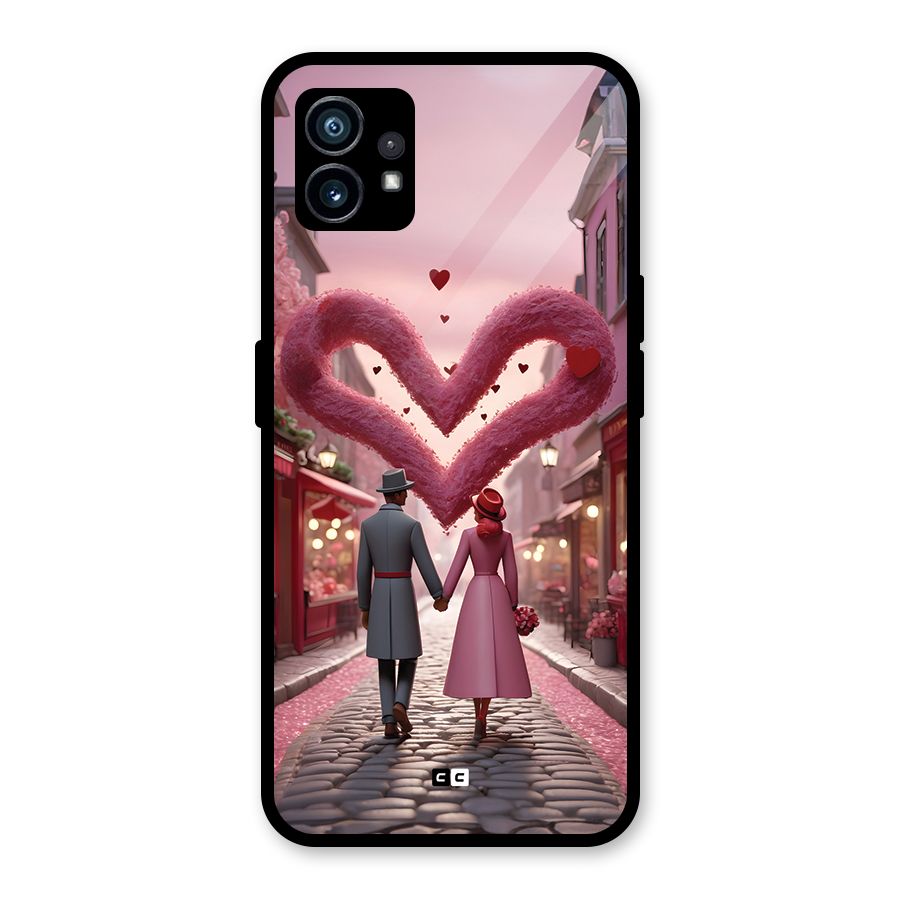 Valetines Couple Walking Glass Back Case for Nothing Phone 1