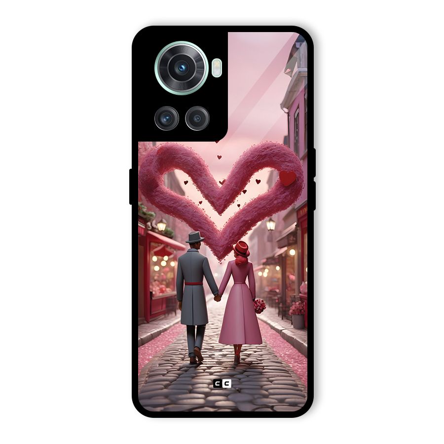 Valetines Couple Walking Glass Back Case for OnePlus 10R