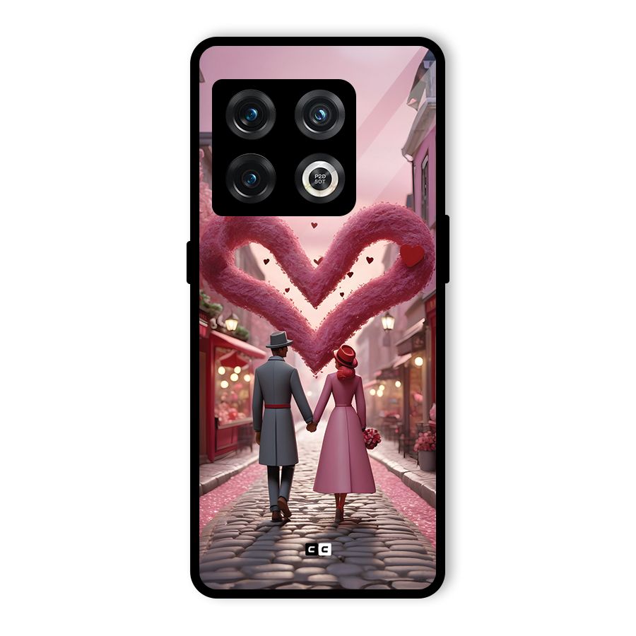 Valetines Couple Walking Glass Back Case for OnePlus 10 Pro 5G