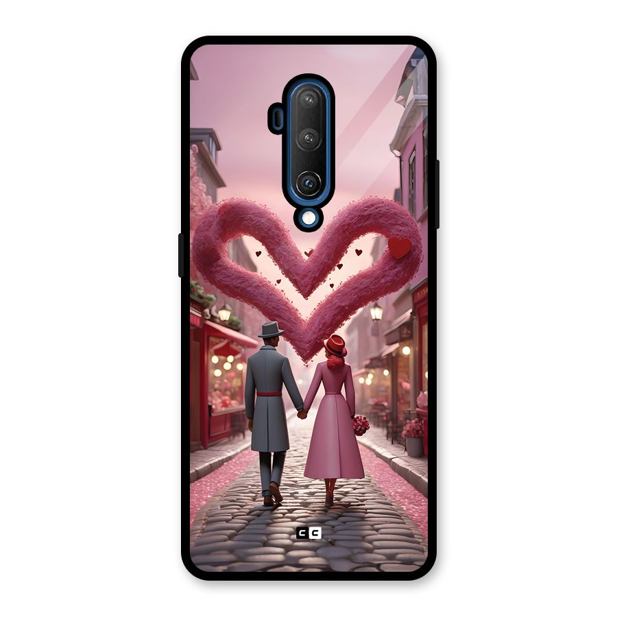 Valetines Couple Walking Glass Back Case for OnePlus 7T Pro
