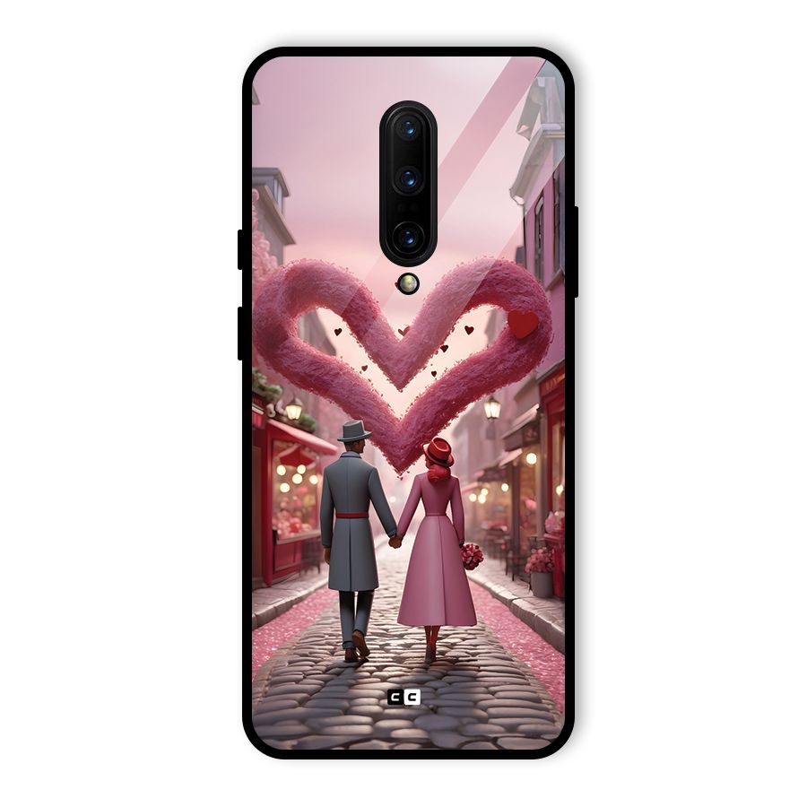 Valetines Couple Walking Glass Back Case for OnePlus 7 Pro