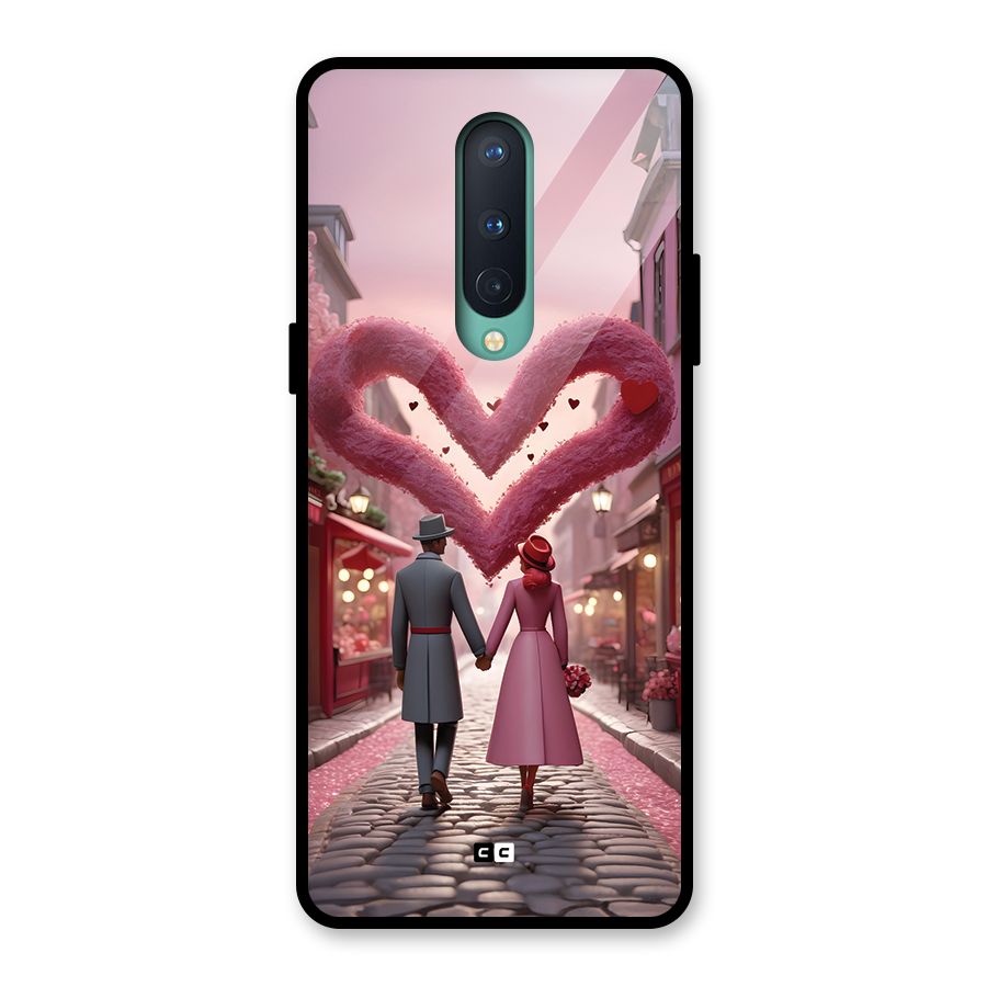 Valetines Couple Walking Glass Back Case for OnePlus 8