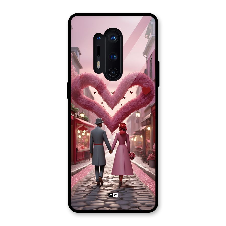 Valetines Couple Walking Glass Back Case for OnePlus 8 Pro