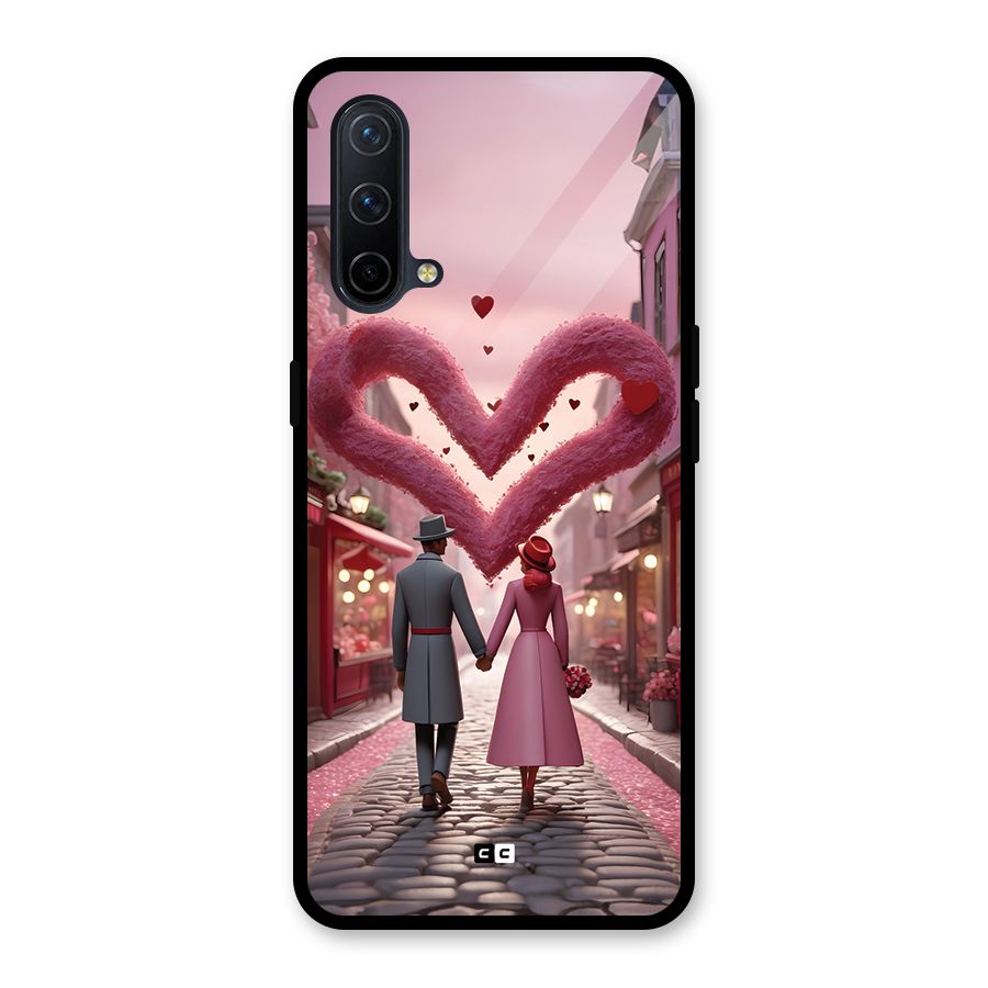 Valetines Couple Walking Glass Back Case for OnePlus Nord CE 5G