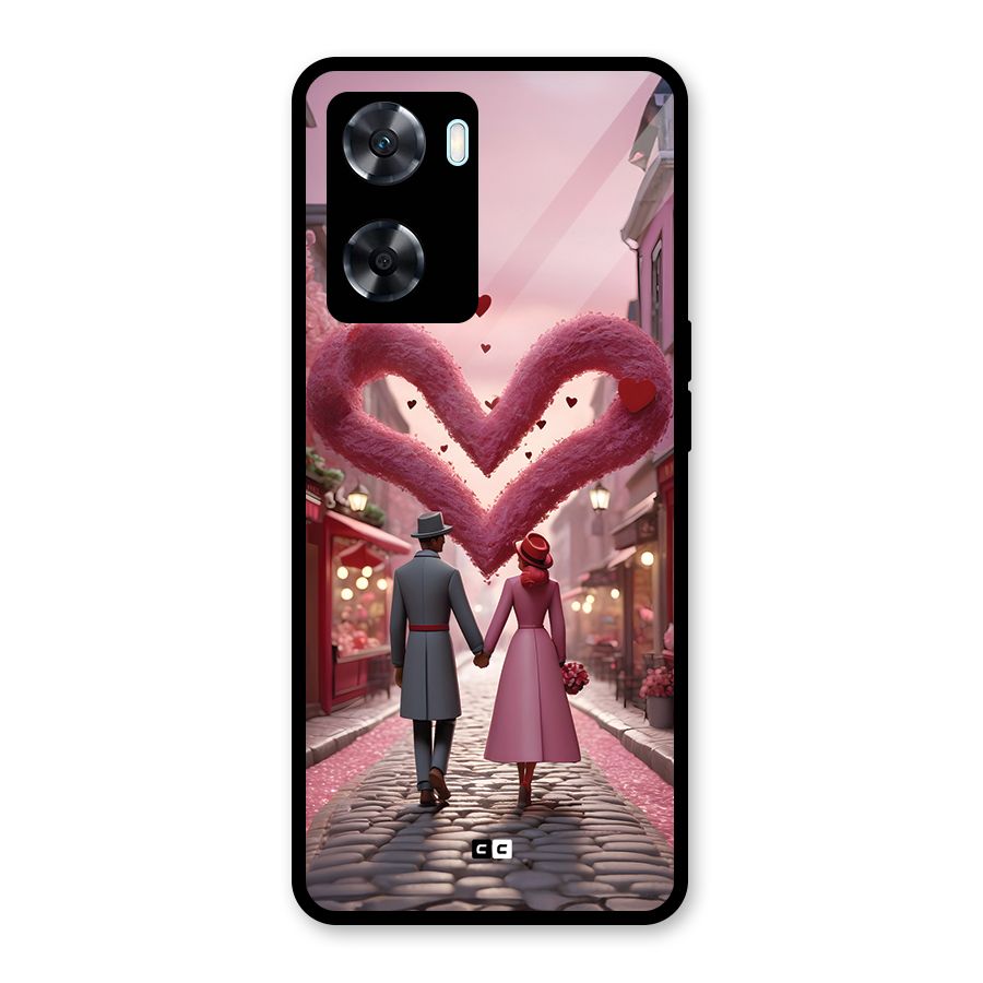 Valetines Couple Walking Glass Back Case for Oppo A77
