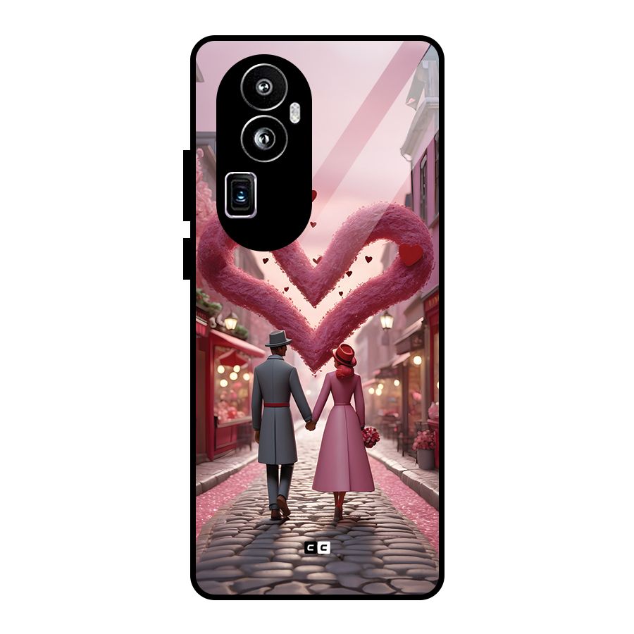 Valetines Couple Walking Glass Back Case for Oppo Reno10 Pro Plus
