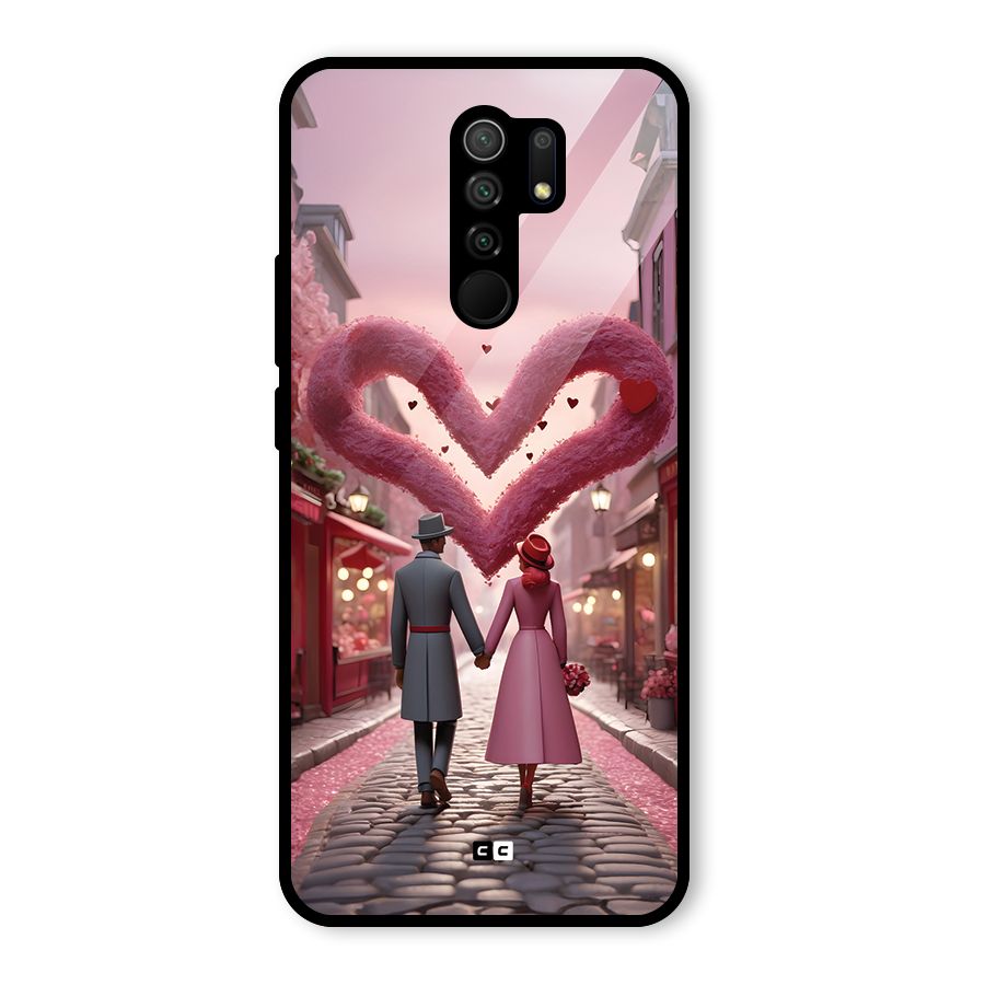 Valetines Couple Walking Glass Back Case for Poco M2