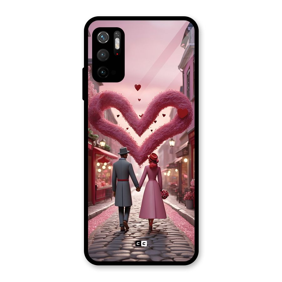 Valetines Couple Walking Glass Back Case for Poco M3 Pro 5G