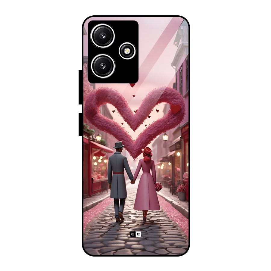 Valetines Couple Walking Glass Back Case for Poco M6 Pro