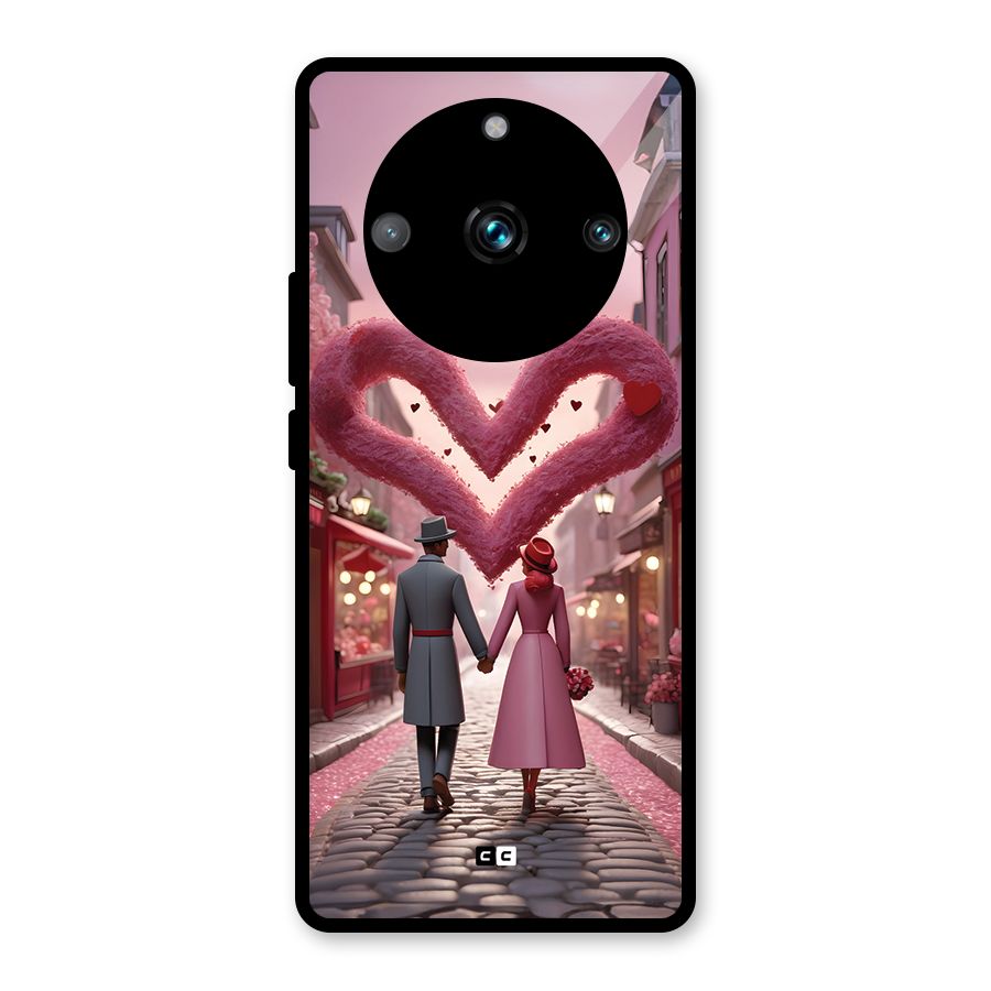 Valetines Couple Walking Glass Back Case for Realme 11 Pro Plus