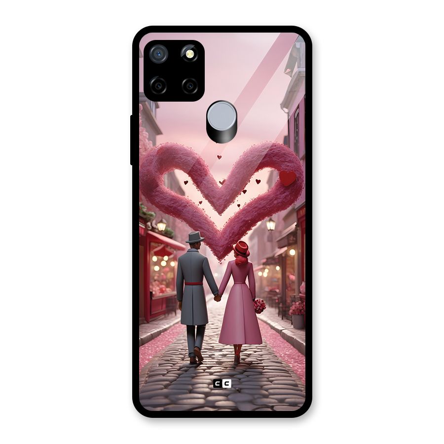 Valetines Couple Walking Glass Back Case for Realme Narzo 20