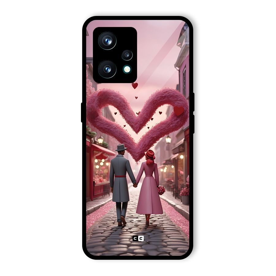 Valetines Couple Walking Glass Back Case for Realme Narzo 50 Pro