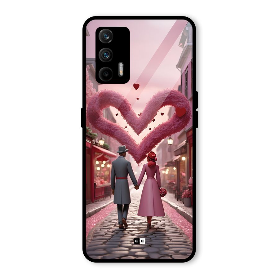 Valetines Couple Walking Glass Back Case for Realme X7 Max