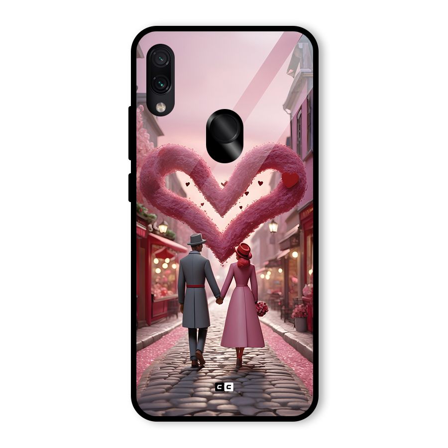 Valetines Couple Walking Glass Back Case for Redmi Note 7S