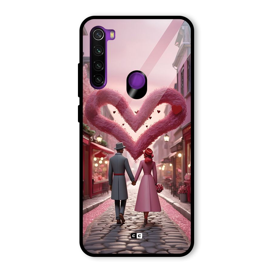 Valetines Couple Walking Glass Back Case for Redmi Note 8
