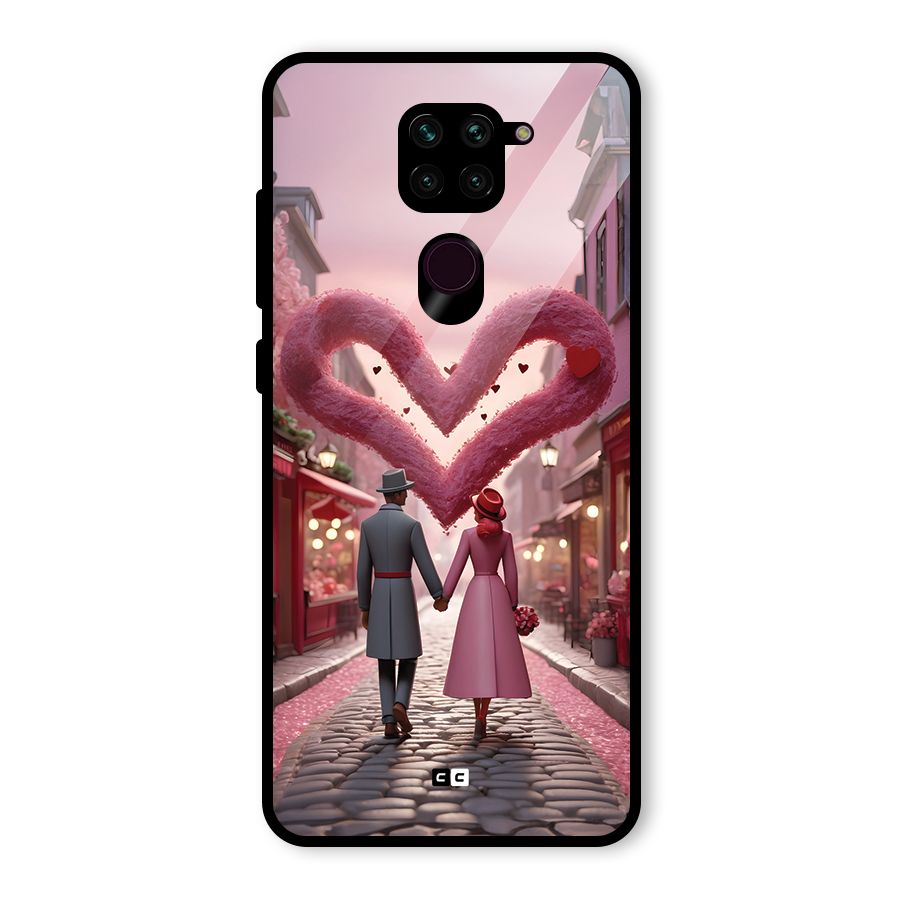 Valetines Couple Walking Glass Back Case for Redmi Note 9