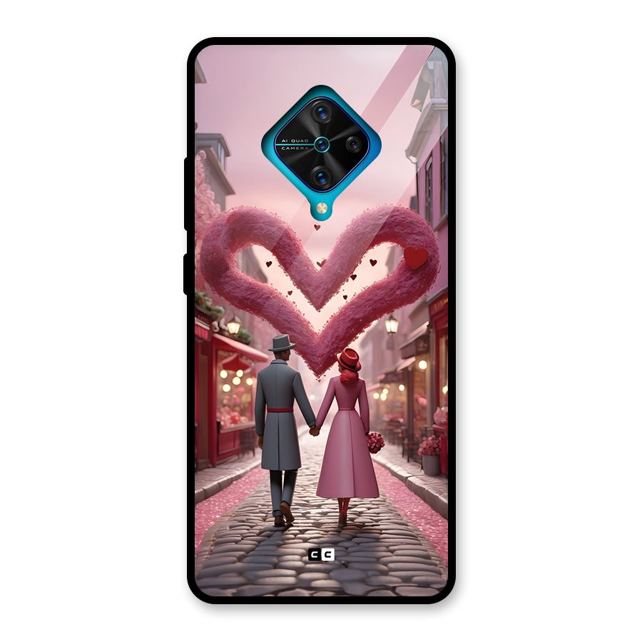 Valetines Couple Walking Glass Back Case for Vivo S1 Pro