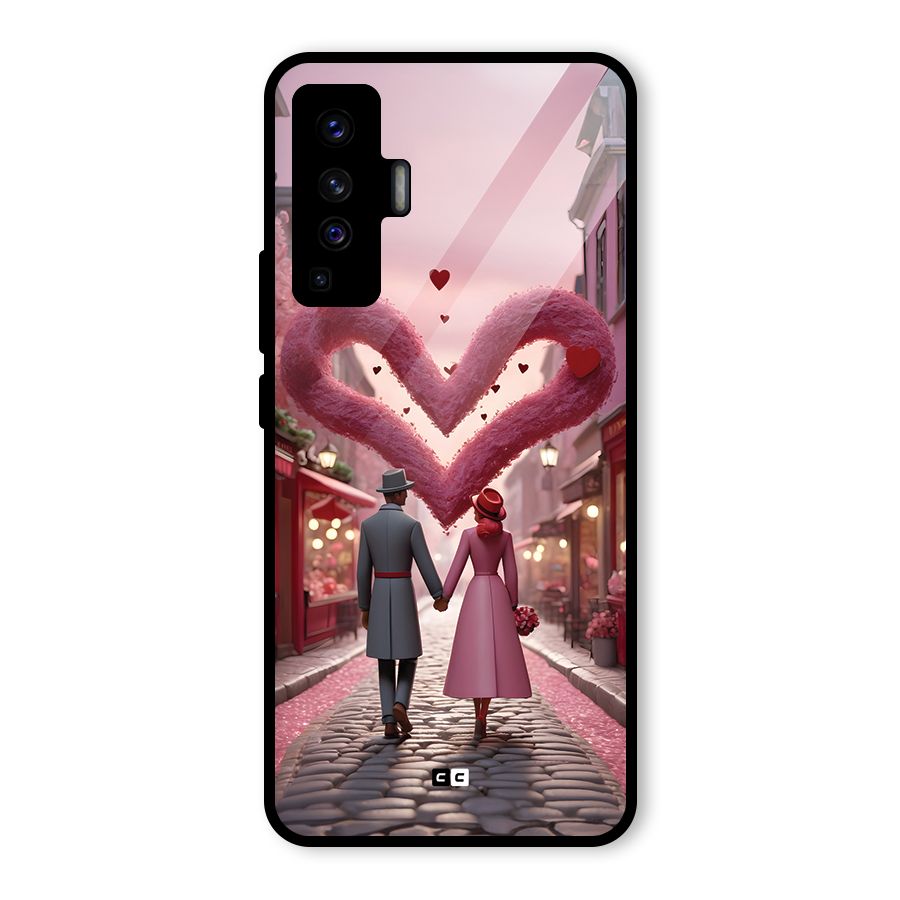 Valetines Couple Walking Glass Back Case for Vivo X50