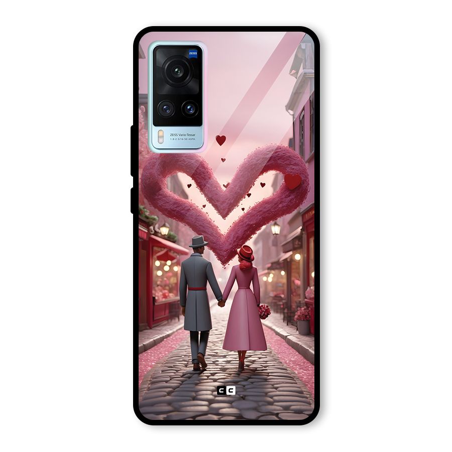 Valetines Couple Walking Glass Back Case for Vivo X60