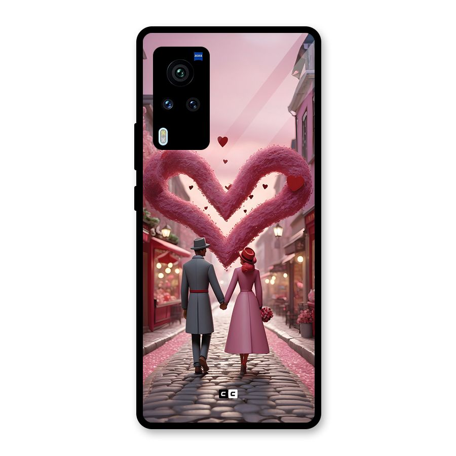 Valetines Couple Walking Glass Back Case for Vivo X60 Pro