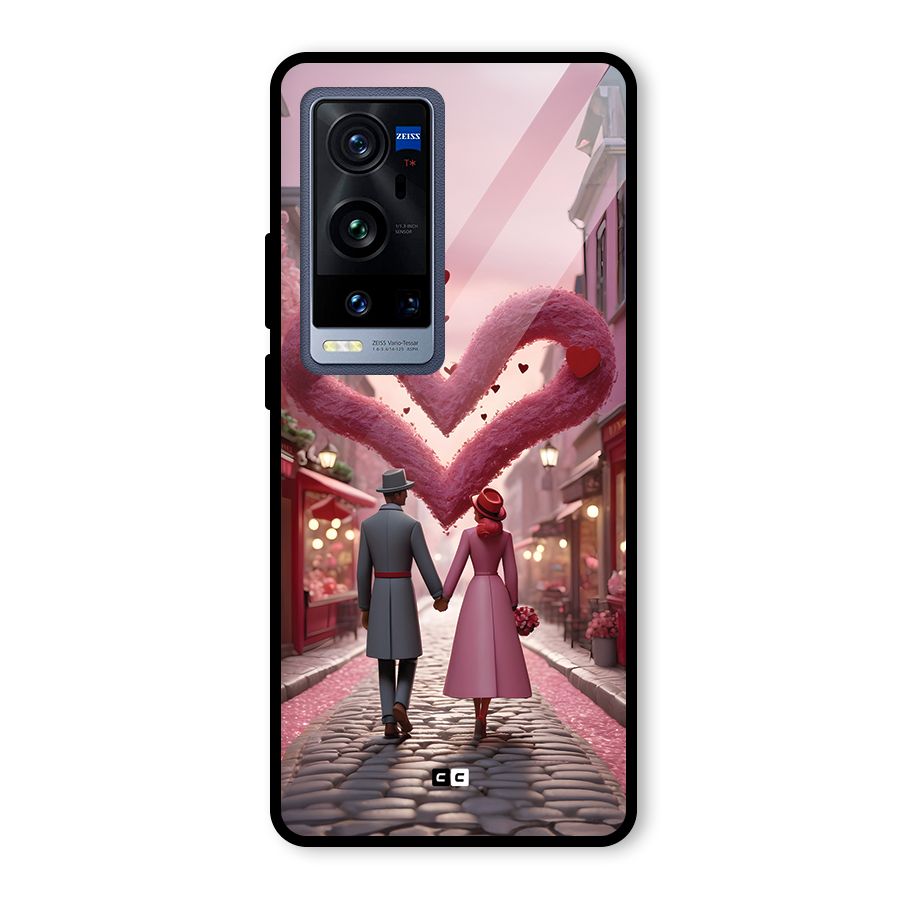 Valetines Couple Walking Glass Back Case for Vivo X60 Pro Plus