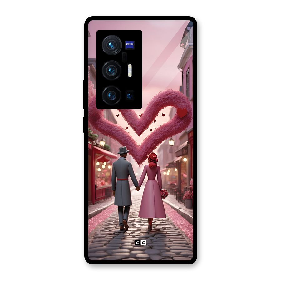Valetines Couple Walking Glass Back Case for Vivo X70 Pro Plus