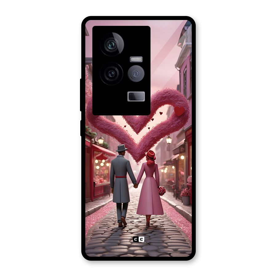 Valetines Couple Walking Glass Back Case for Vivo iQOO 11 5G