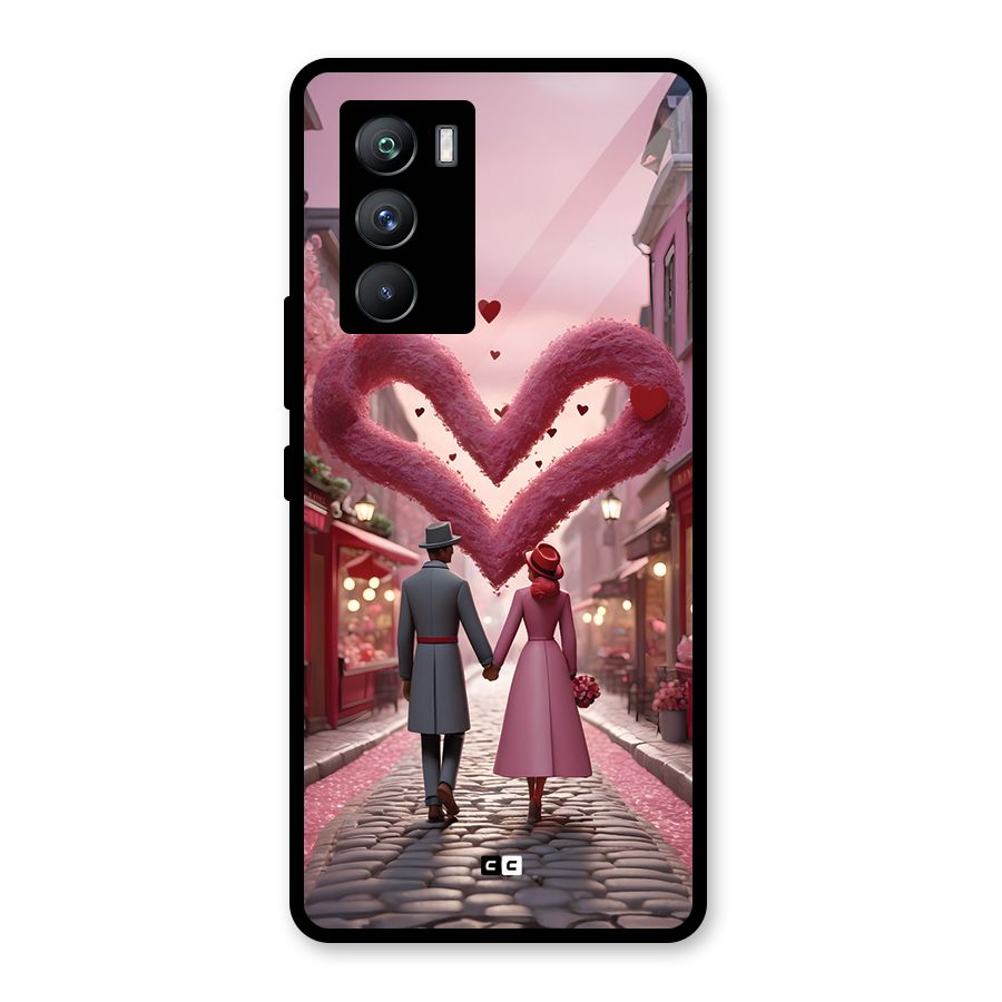 Valetines Couple Walking Glass Back Case for Vivo iQOO 9 SE