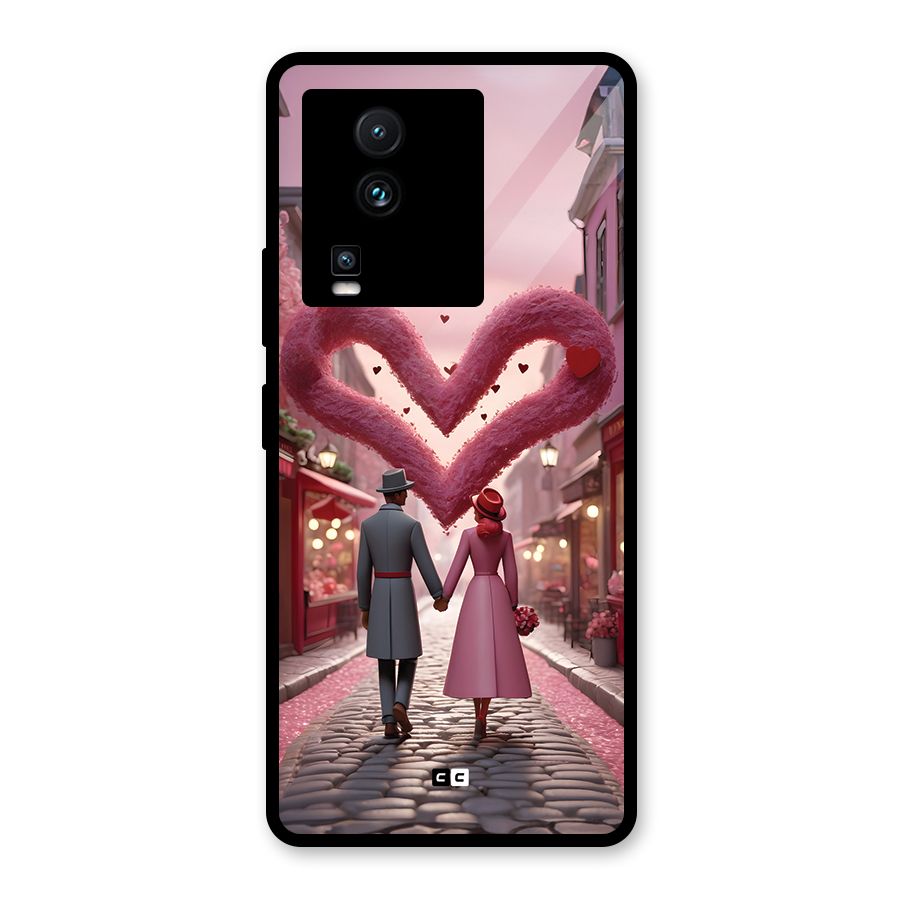 Valetines Couple Walking Glass Back Case for Vivo iQOO Neo 7