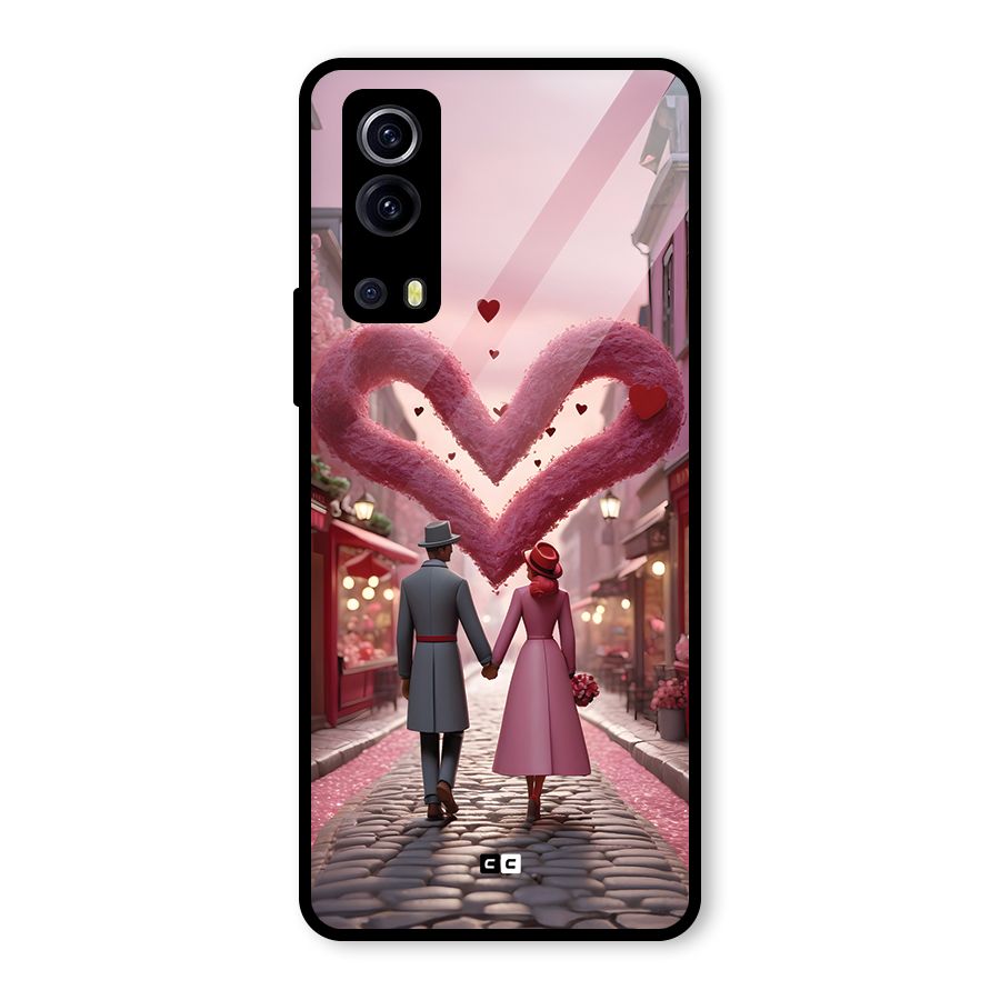 Valetines Couple Walking Glass Back Case for Vivo iQOO Z3